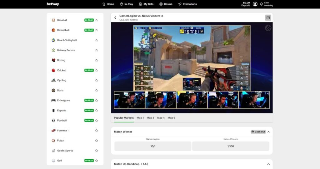 betway esport แทง cs2